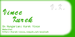 vince kurek business card